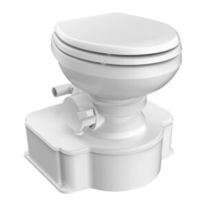 Dometic&trade; White M65 Marine Gravity Toilet – Elongated Seat Size w/Foot Pedal