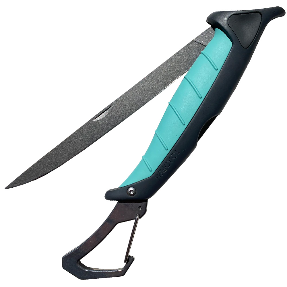 Toadfish Stowaway Folding Fillet Knife w/Built-In Carabiner – 7″ Toadfish Stowaway Folding Fillet Knife w/Built-In Carabiner – 7″