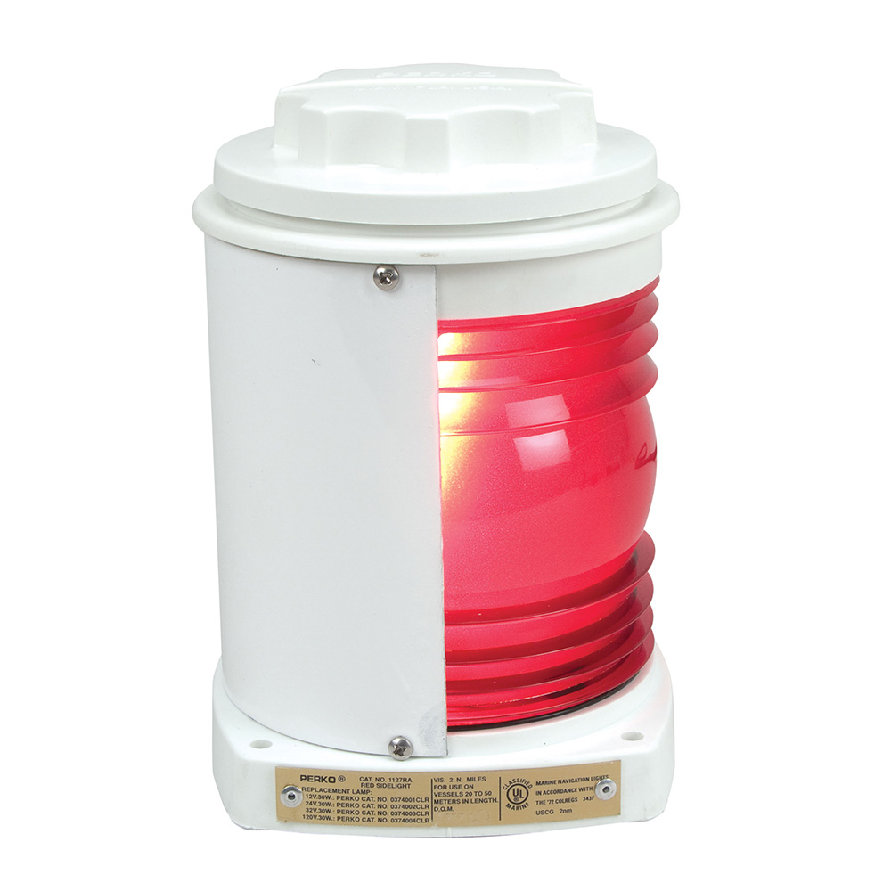 Perko White Plastic Red Side Light Perko White Plastic Red Side Light
