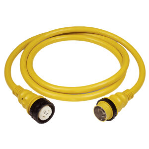 Marinco 50AMP 125/250V Shore Power Cable – 12' – Yellow