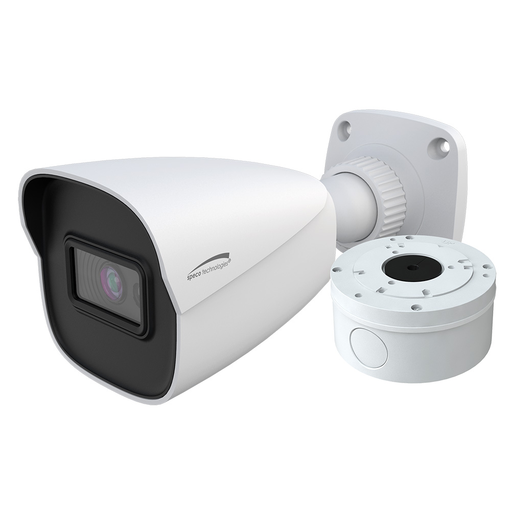 Speco 4MP H.265 AI Bullet IP IR Camera – 2.8mm Lens & Junction Box Speco 4MP H.265 AI Bullet IP IR Camera – 2.8mm Lens & Junction Box