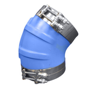 Trident Marine 8″ ID 45-Degree Blue Silicone Molded Wet Exhaust Elbow w/4 T-Bolt Clamps