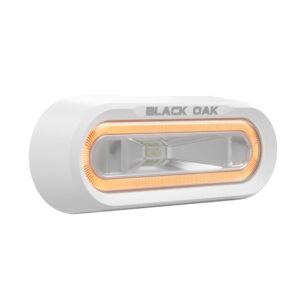 Black Oak Low Pro&trade; Off-Road Spreader Light – Bracket Mount – White Housing – Amber LED