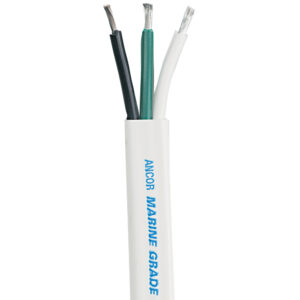 Ancor White Triplex Cable – 10/3 AWG – White/Black/Green *Sold by the Foot
