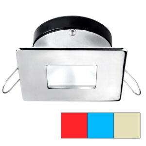 i2Systems Apeiron A1120 Spring Mount Light – Square/Square – Red, Warm White & Blue – Polished Chrome