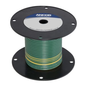 Ancor #10 Green w/ Yellow Stripe 100ft Spool Tinned Copper