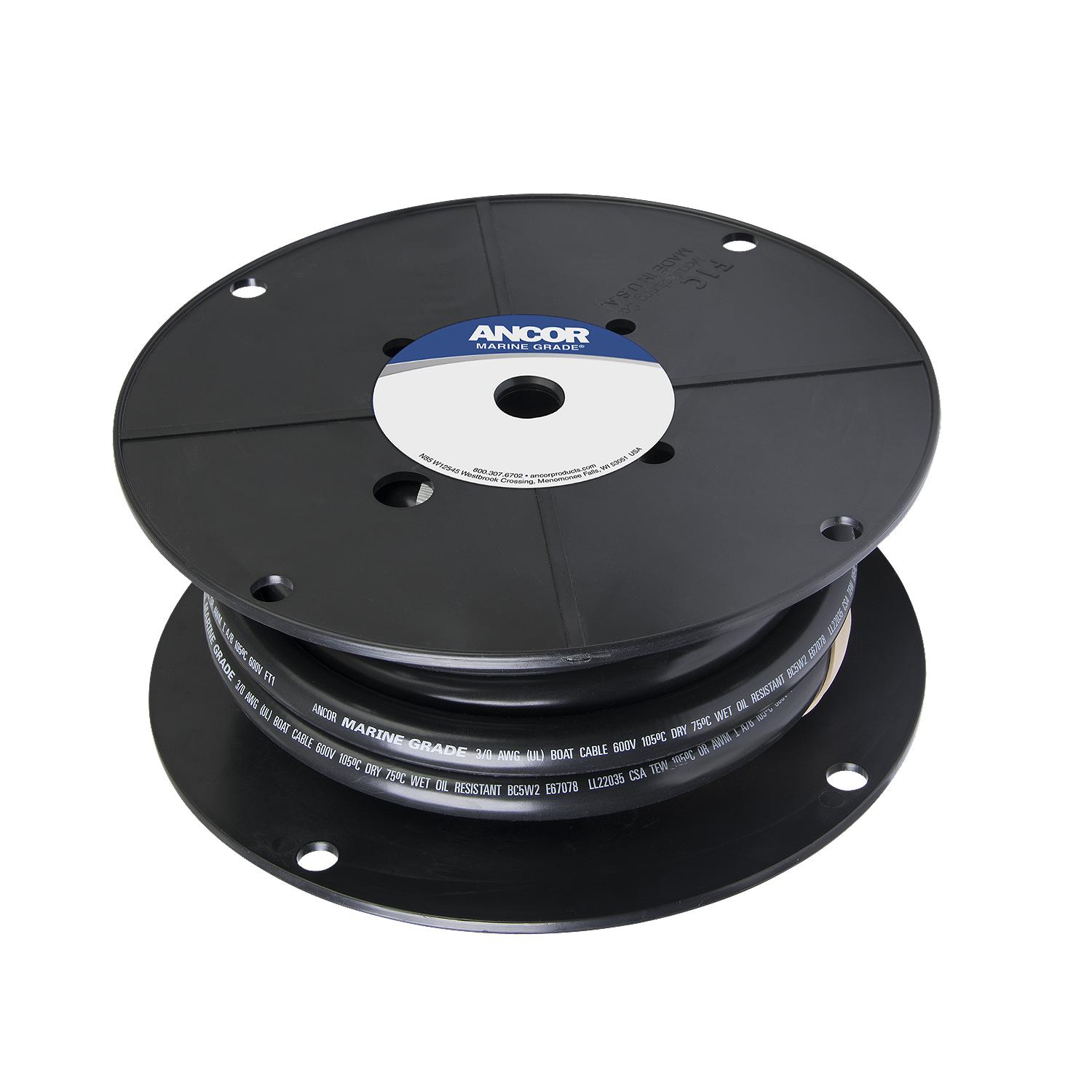 Ancor 1/0 Black 100ft Spool Tinned Copper Ancor 1/0 Black 100ft Spool Tinned Copper