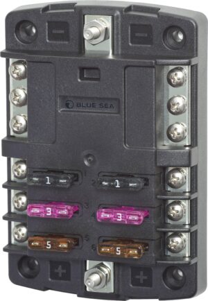 Blue Sea 5030 ST Blade Fuse Block – 6 Circuits with Negative Bus
