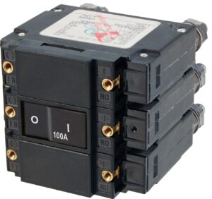 Blue Sea C-Series Flat Rocker Circuit Breaker Triple Pole 100A AC