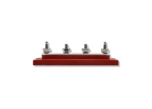Bluewater 4 Pos 1/4″ – 20 150AMP Busbar with Red Base