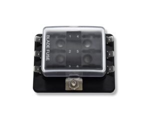 Bluewater 6 Position Fuse Block w/Low Cover W/LED – Ground Screw