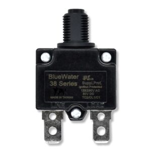 Bluewater 38 Series 20AMP 3/8 Black Marked .250 Thermal Breaker
