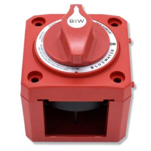 Bluewater On/Off Battery Switch, 300A, Surface Mount with Base, Red