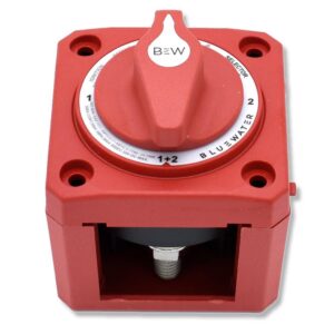 Bluewater Off/1/2/Both Battery Selector Switch, 300A, Surface Mount with Base, Red